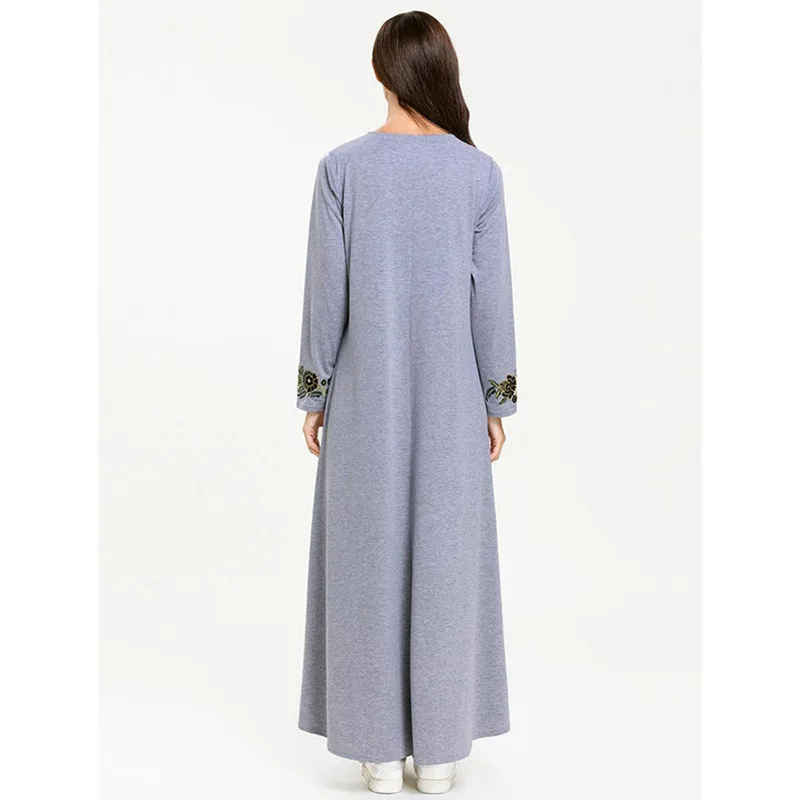 Женское мусульманское платье Кафтан Abaya элегантное вечернее с карманами и