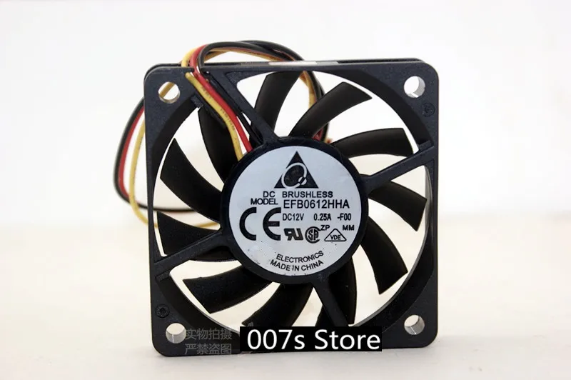 

New Radiator Cooling Cooler Fan For DELTA EFB0612HHA 6010 6CM 12V 0.25A 60*60*10mm 3Pin For Infocus LP530 Replacement Chassis
