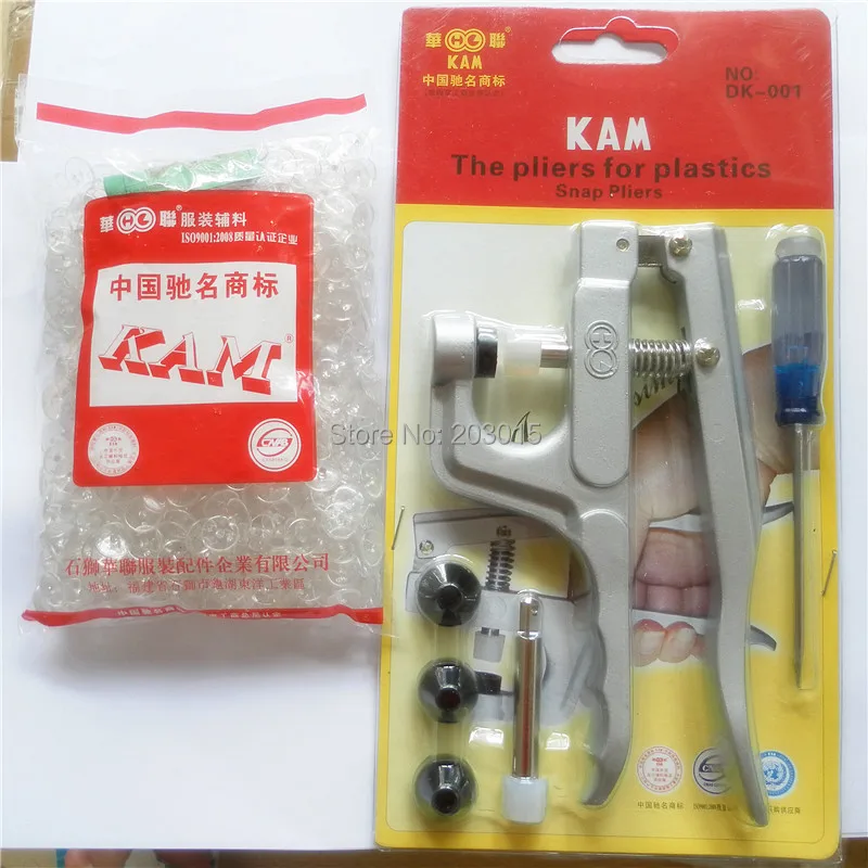DHL 1000sets Original Clear Transparent KAM T 5 Size 20 Plastic Resin Snaps Buttons Fasteners + 1pc Pliers Tool Kits DK001