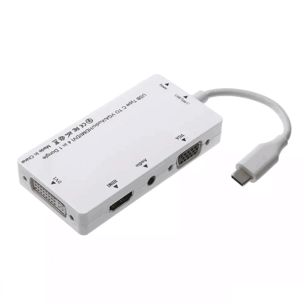 4 в 1 USB 3 внешний адаптер типа C для VGA HDMI DVI аудиовыход Женский кабель MacBook 2015/2016 Pro|hdmi