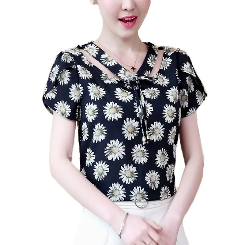 2018 Blusas плюс размер женские рубашки с v-образным вырезом Женская футболка женская