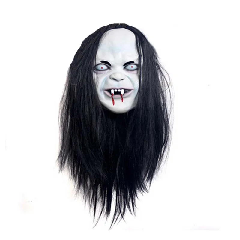 Страшная маска Хэллоуин зубы зомби невесты с белым бантом волосы ужасная