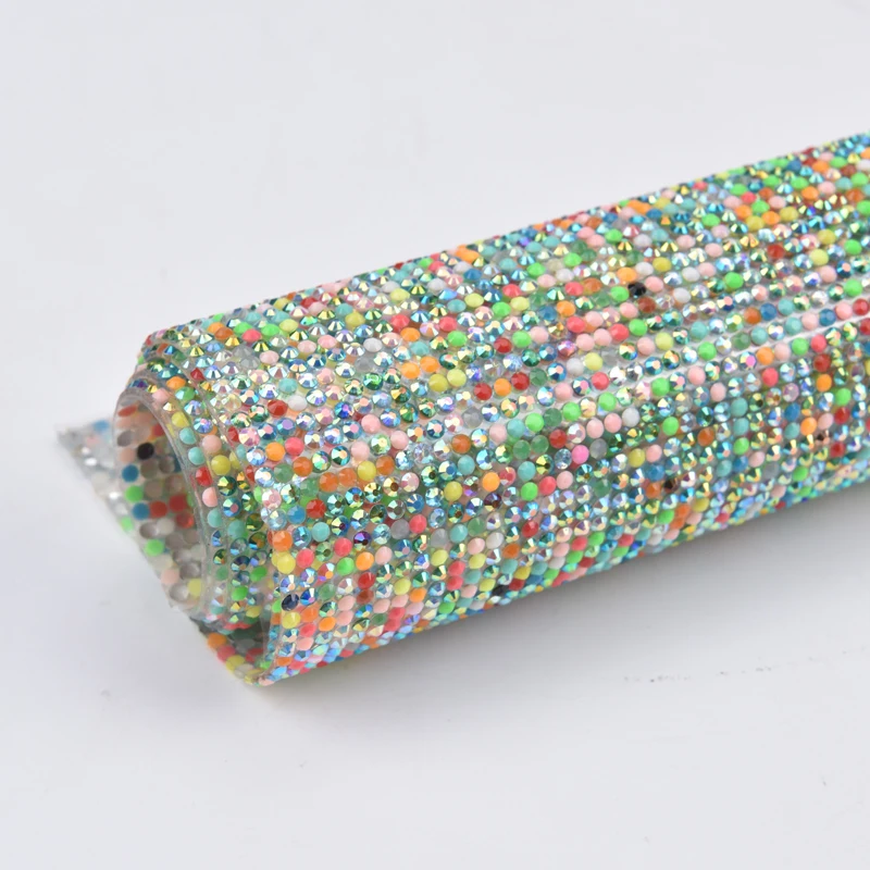 

24*40cm/Sheet Resin Rhinestone Applique Fancy Mesh Hotfix Or Self Adhesive Strass Banding Wedding Decoration High Quality Trim