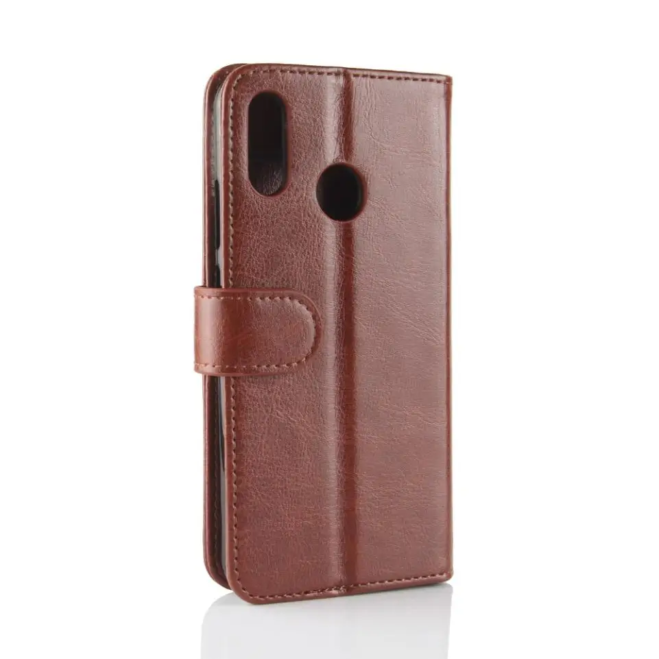 Чехол для Huawei Y7 Y6 Y6Pro (2019) Роскошный деловой кожаный флип-чехол кошелек с