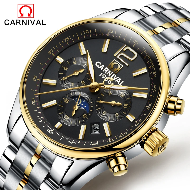 

Automatic watch mens mechanical 2017 brand luxury CARNIVAL orologi tourbillon clock men sports watch military automatik watch