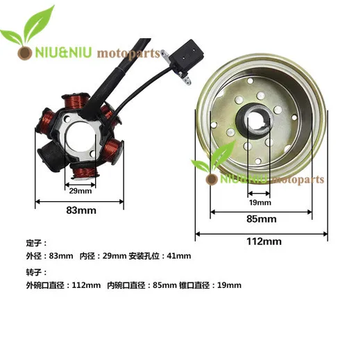Magneto Stator 6 Coils Pole for GY6 Moped Scooter Sunl Roketa Vespa ATV Quad Go Kart Buggy Motorcycle Motocross |