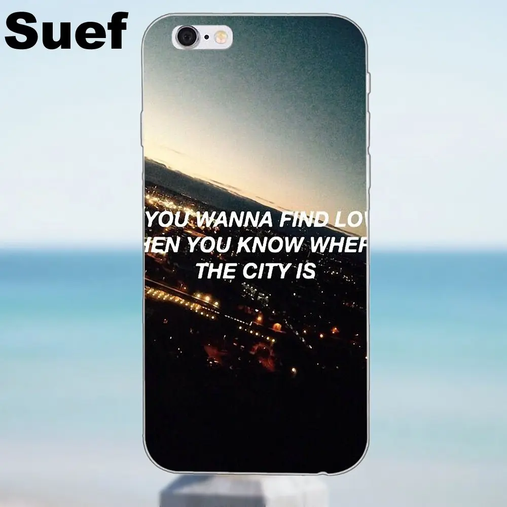 Для iPhone X 4 4S 5 5S 5C SE 6 6S 7 8 Plus Samsung Galaxy A3 A5 J1 J3 J5 J7 2016 2017 мягкий узор город 1975 текст Tumblr|for