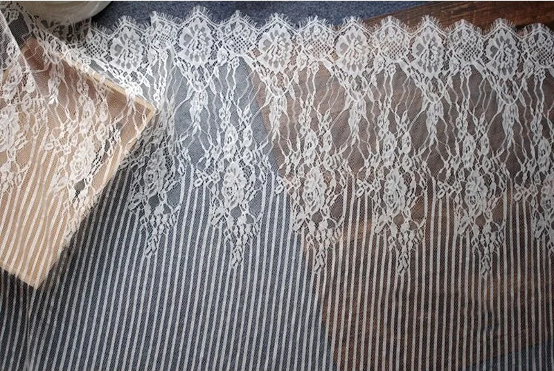 3 м/лот изысканное кружево с ресничками Ткань Белый Черный ручной работы Diy