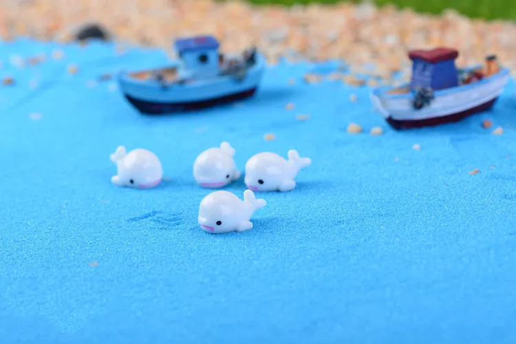 20 шт./лот белый дельфин маленькое украшение растения бонсай Смола аквариум мох