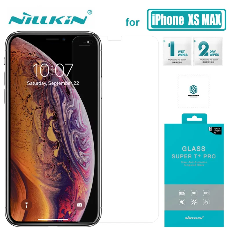 Для iPhone XS MAX стекло Nillkin Super T + Pro ультратонкое закаленное для защиты экрана XR X Nilkin