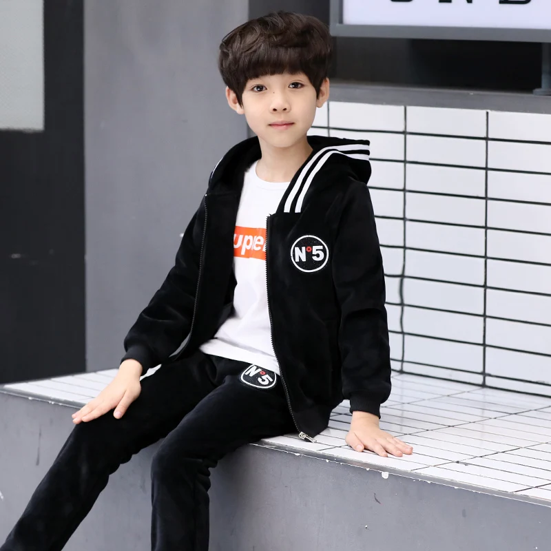 Kids Clothes Boys Spring Autumn Set Teenagers Casual Suit 2pc Hooded Coat+Pants Children Sports Sets |