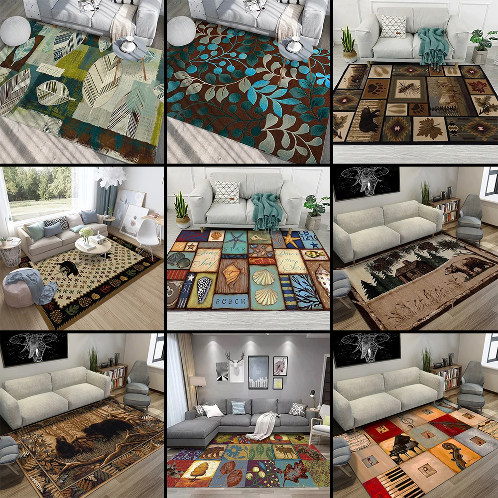 

High Quality Abstract Flannel Art Carpet For Living Room Bedroom Anti-slip Big Mat Fashion Kitchen Carpet Area Rugs