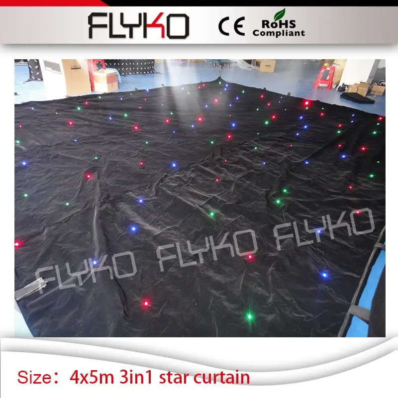 Свадебное центровое свечение светящийся эффект звездный свет 4 м * 5 led dj занавеска