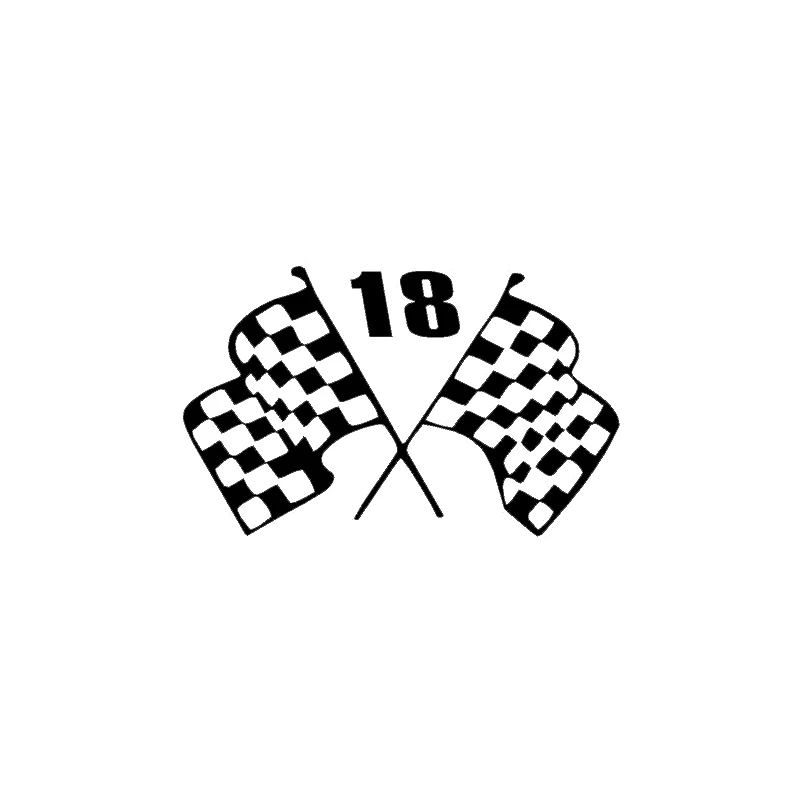 

Personality Attractive Vinyl Decal Racing Flags 18 Race Car Cun Sticker Finish Line Sports