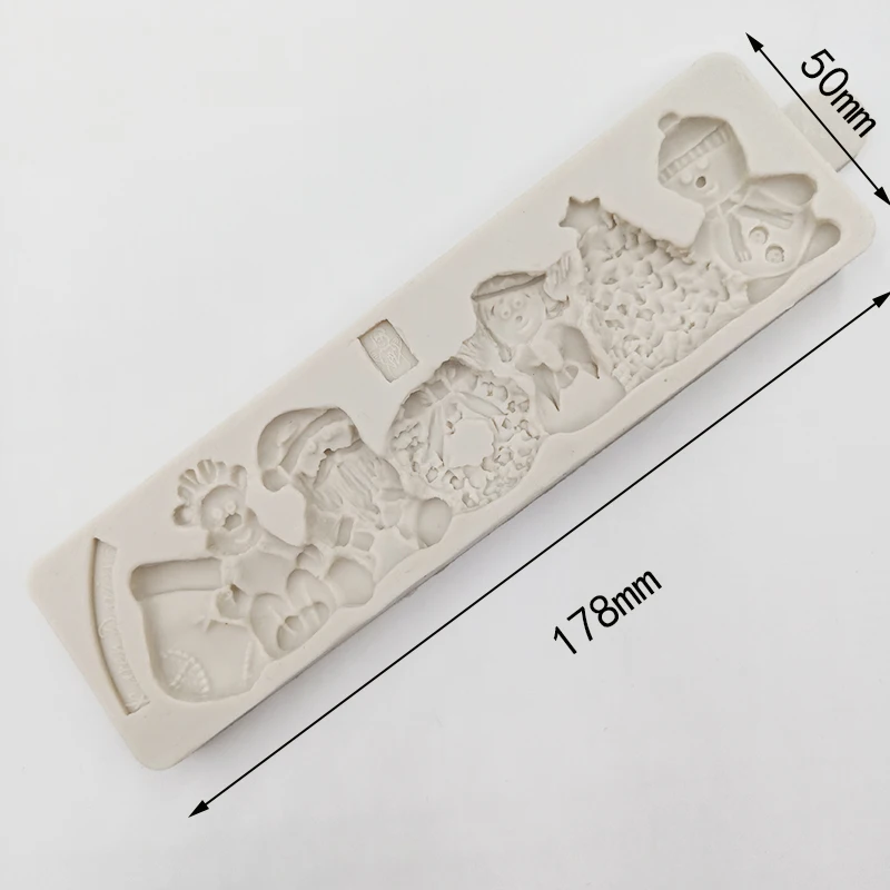 Minsunbak 3D Рождественская серия украшения торта силиконовая форма Санта Клаус елка