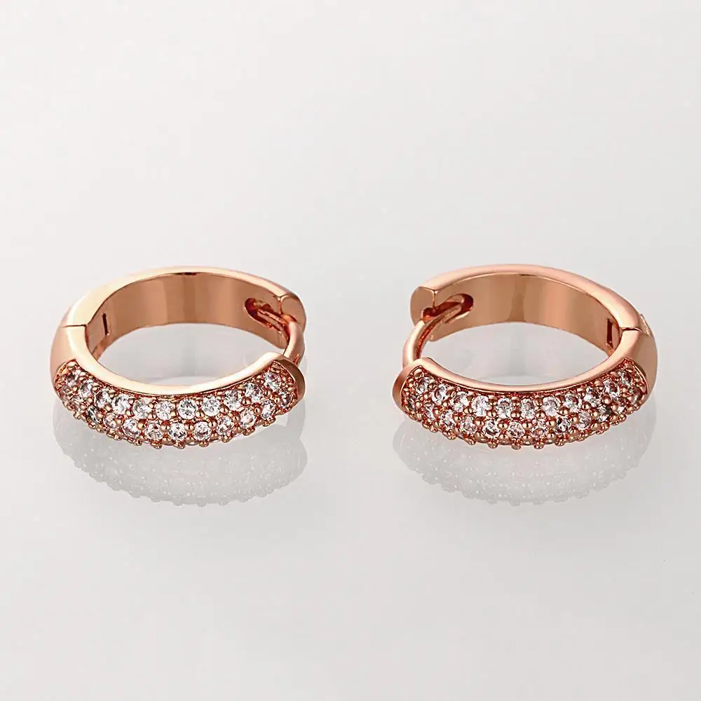 Rose Earrings 3 Rows CZ crystal Ear Clip For Women JY0153 | Украшения и аксессуары