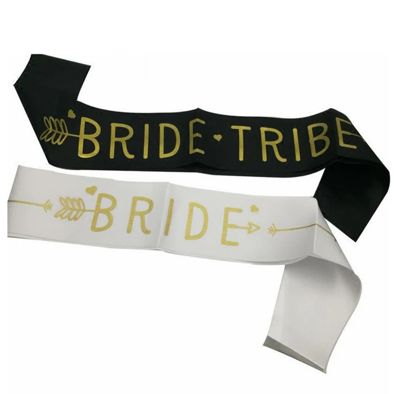 Набор лент для девичника надпись Bride Tribe украшение свадебной вечеринки