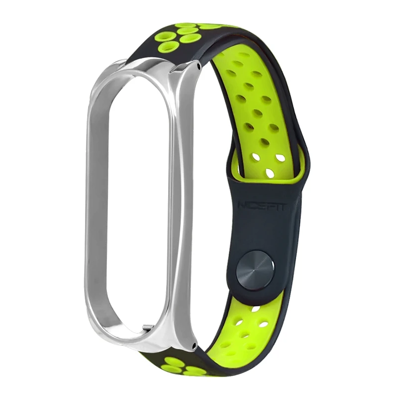 YUEDAER Двойной Цветной силиконовый ремешок для Xiaomi mi Band 4 аксессуары для браслетов TPU Wacthband для mi Band 4 металлическая рамка чехол