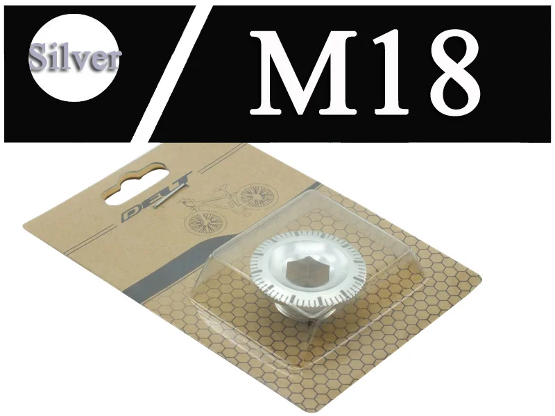 Silver M18 MTB дорожный горный велосипед Крынка на звездочку Болт колпачок для гайки и винта для Shimano 1x M15 M18 M20 фиксирующий кривошипный болт велосипедная цепь - Цвет: Silver M18