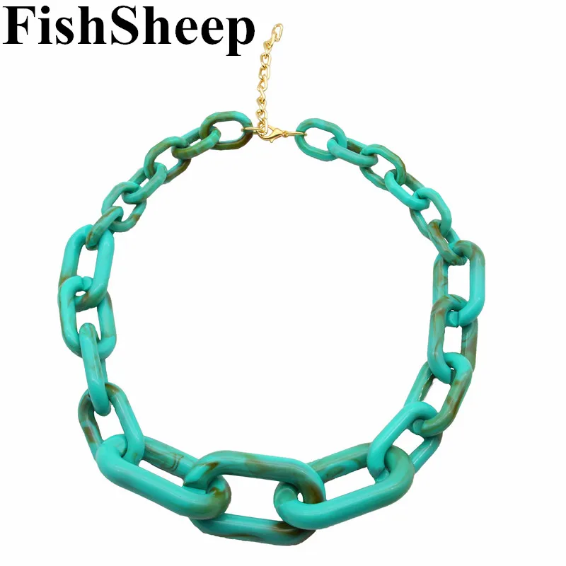 Ожерелье с акриловыми звеньями FishSheep женское в стиле панк-рок массивное Большая
