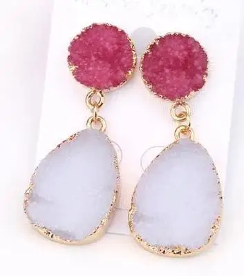 Модные серьги из смолы Druzy, серьги в форме капли воды для женщин, ювелирное изделие, массивные серьги Mujer Moda, подарки для женщин, аксессуары