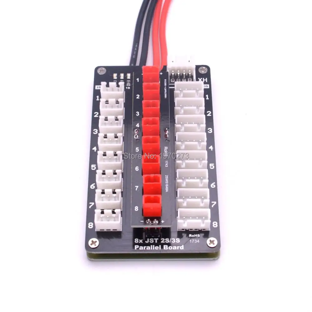 8X JST вилка 2S / 3S Lipo батарея параллельная зарядная плата для балансирующего