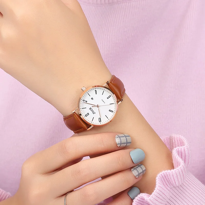 ZIVOK модные женские часы reloj mujer кожаные кварцевые спортивные наручные для