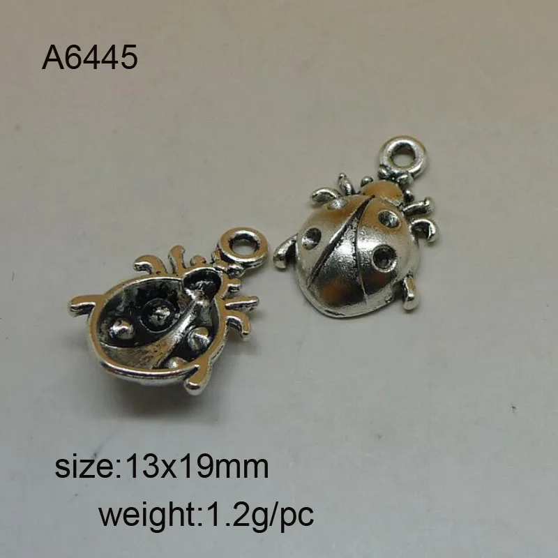 Оптом 50 цинковый сплав очаровательные насекомые Божья коровка амулеты сад