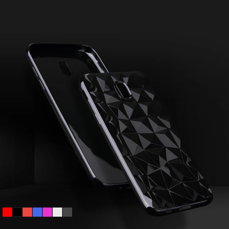 J&ampR 3D Diamond Pattern Case For Samsung Galaxy J5 2017 Silicone Cover Phone A6 A8 J6 2018 S8 S9 Note 9 Funda |