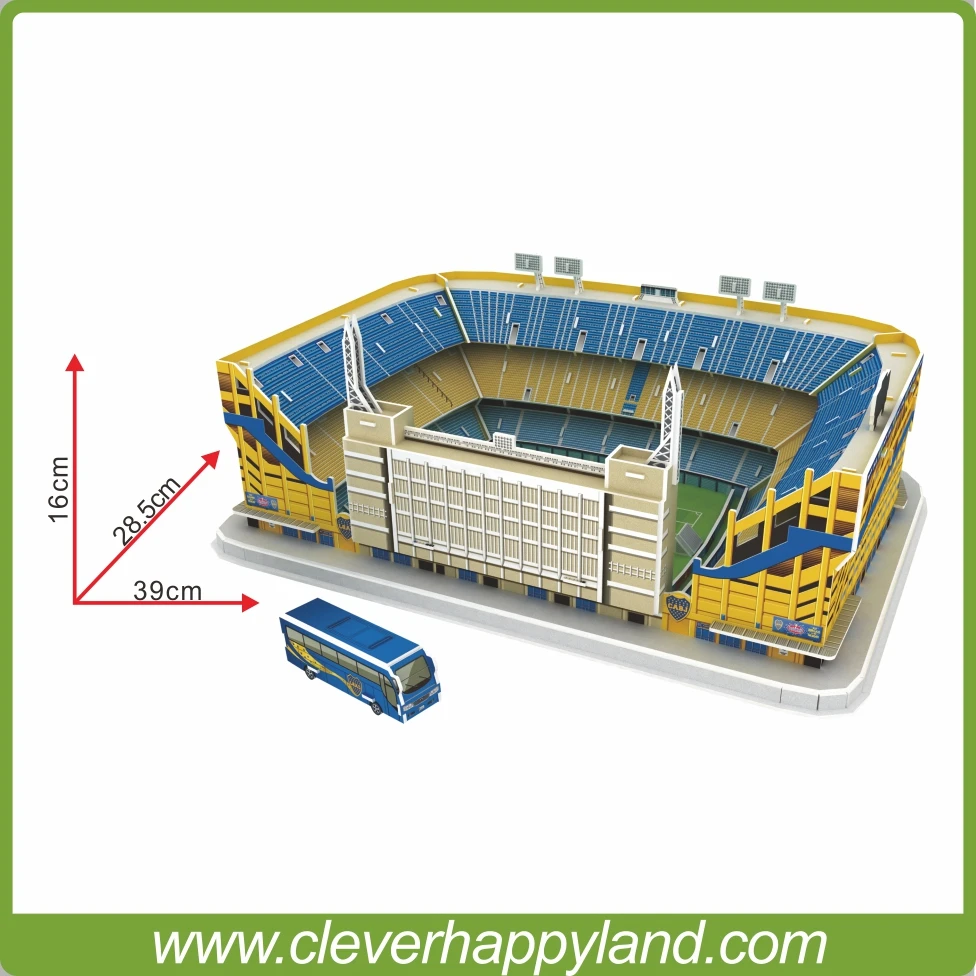 Умная и Happy3D головоломка футбол stadiumLa Bombonera модель головоломки игры Atletico Boca Juniors