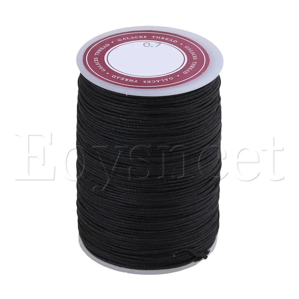 Черный полиэфирный вощеный шнур диаметром 0 7 мм швейная строчка для рукоделия