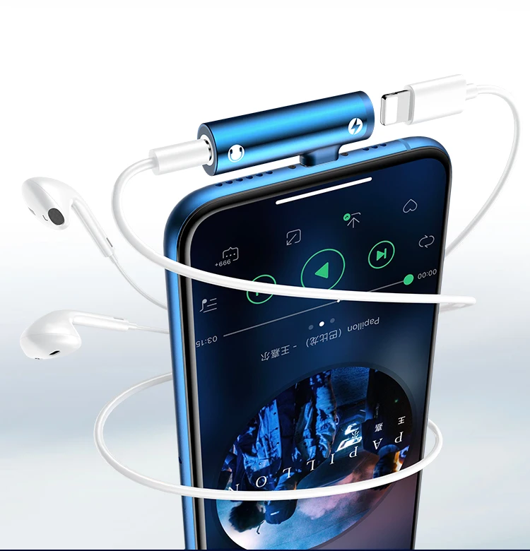 2 в 1 для apple lightning до 3,5 мм адаптер для наушников зарядный кабель конвертер для iPhone xs max xr x 8 7 plus aux аудио 2A