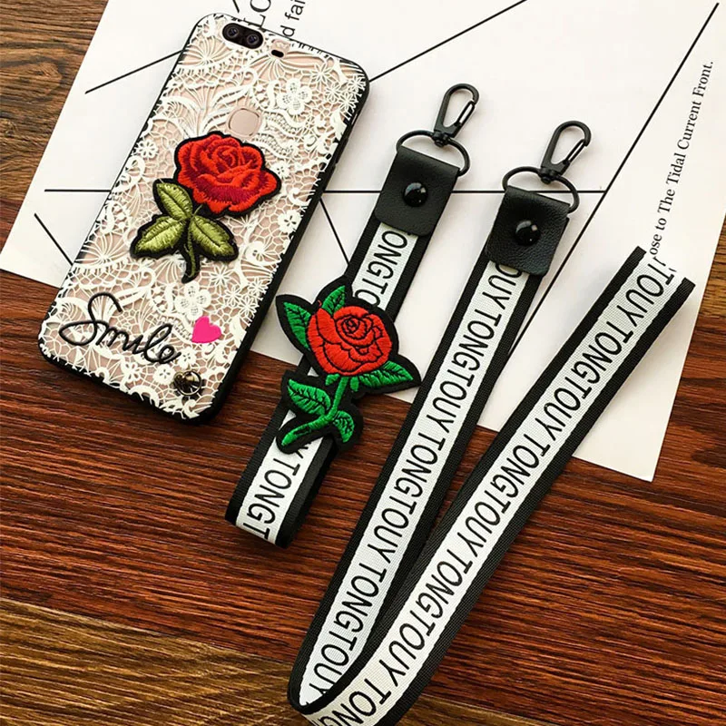 Rheinruby Fashion Sexy Lace Embroidery Rose Flower Phone Case For Huawei Honor 7 8 9 10 V8 V9 Lite 6X Play |