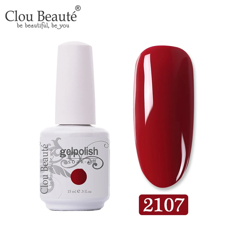2107 Clou Beaute Gel Nail Polish Top UV LED Gel Nail Art Varnish Hybrid Gel Polish Semi Permanent Vernis Gellak Glitter Gel Lacquer - Цвет: 2107