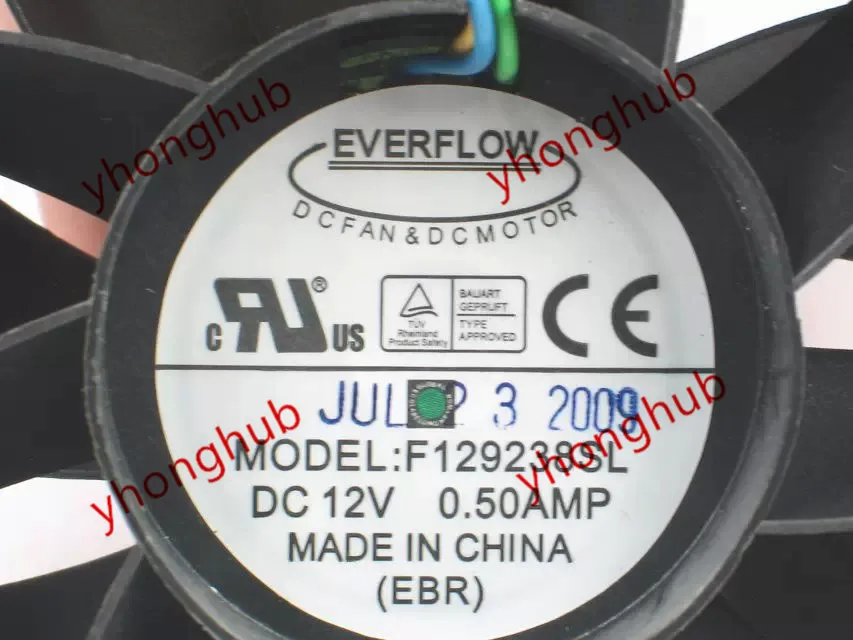 Вентилятор охлаждения сервера EVERFLOW F129238SL DC 12 В 0.50AMP 4-проводной 92x92x38 мм |
