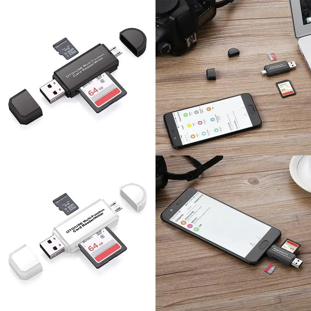 Портативный USB 2,0 High Speed кард-ридер для MicroSD, SD, tf-смартфона компьютера Windoes 8,7, Vista XP и т. д