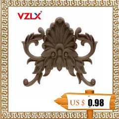 VZLX китайский Деревянный винтажный деревянный резной угловой декор для стен, декор для стен, Неокрашенная рамка, аппликация, аксессуары для украшения дома