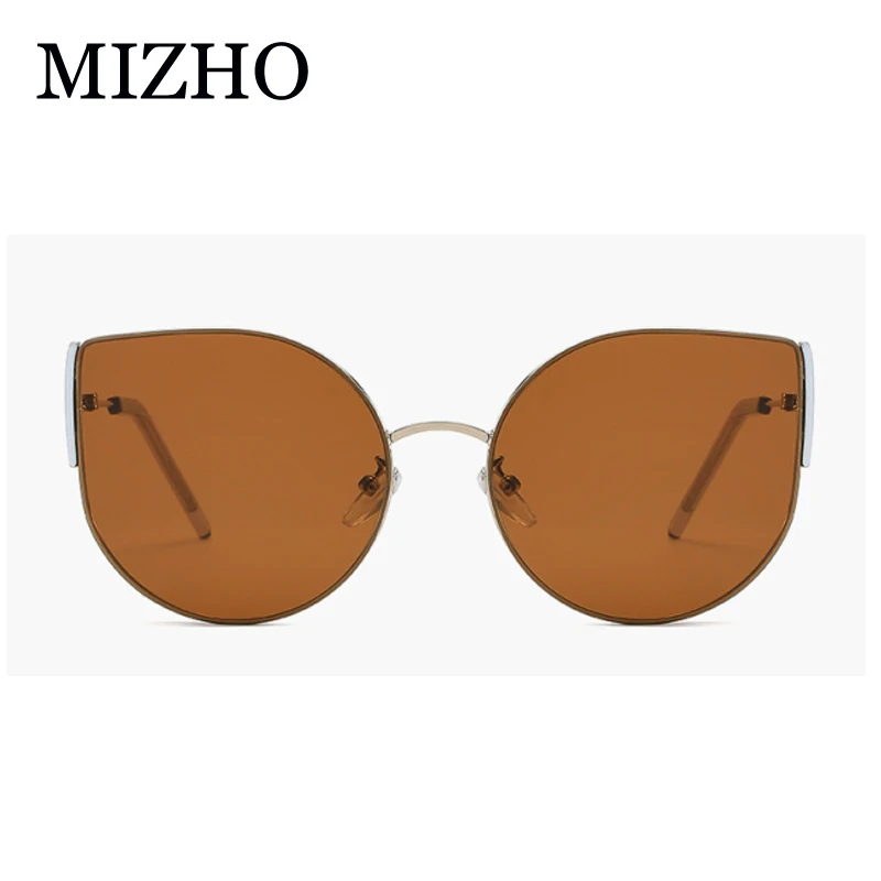 Женские винтажные солнцезащитные очки MIZHO коричневые кошачий глаз с