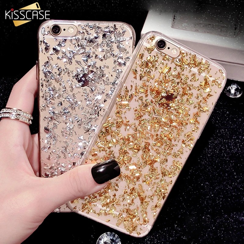 Kisscase Роскошные рисунком Чехол для iPhone 7 6 6S Блеск мягкий силиконовый чехол плюс 5S SE