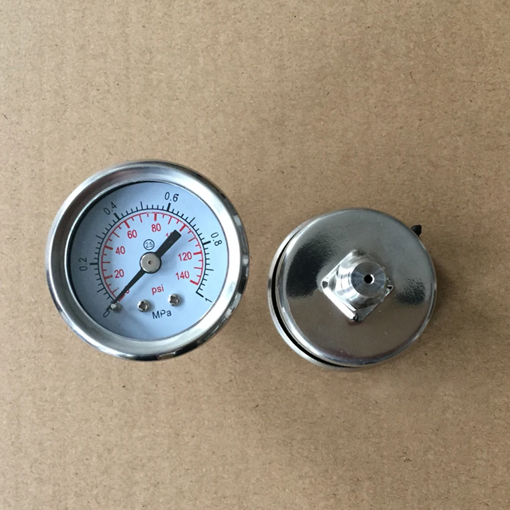 1/8 &quotBSPT Male 0 1Mpa 140 PSI 40 мм Манометр с циферблатом 304 Нержавеющее соединение обратное
