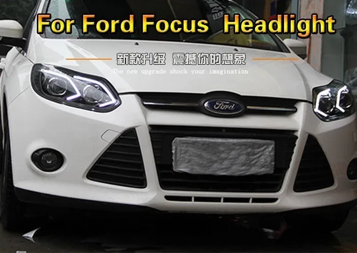 KOWELL автомобильный Стайлинг для Focus 2012 2013 Фары фокус 3 светодиодный фары DRL Объектив Двойной Луч Биксенон HID автомобильные аксессуары