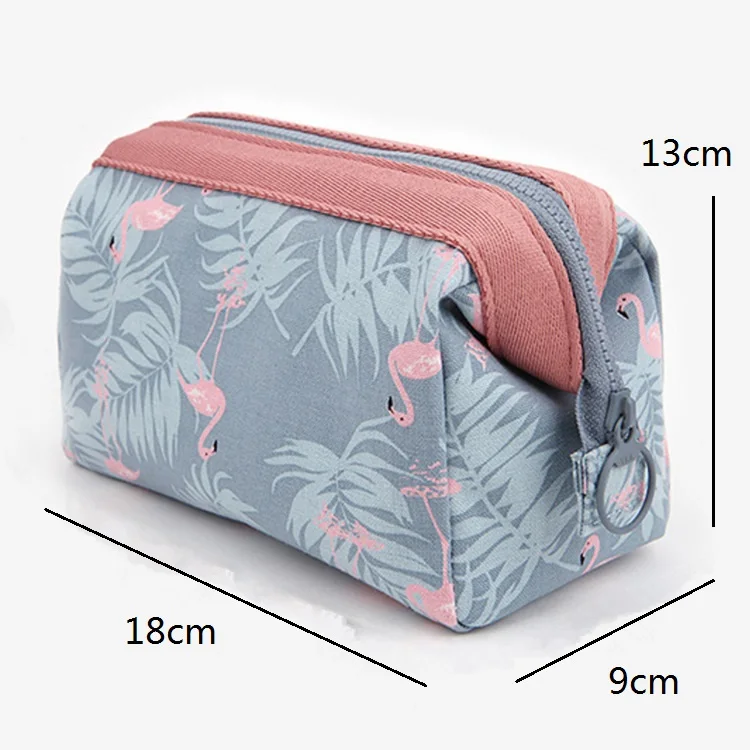 Новая модная косметичка с принтом фламинго Женская несессер сумка для макияжа