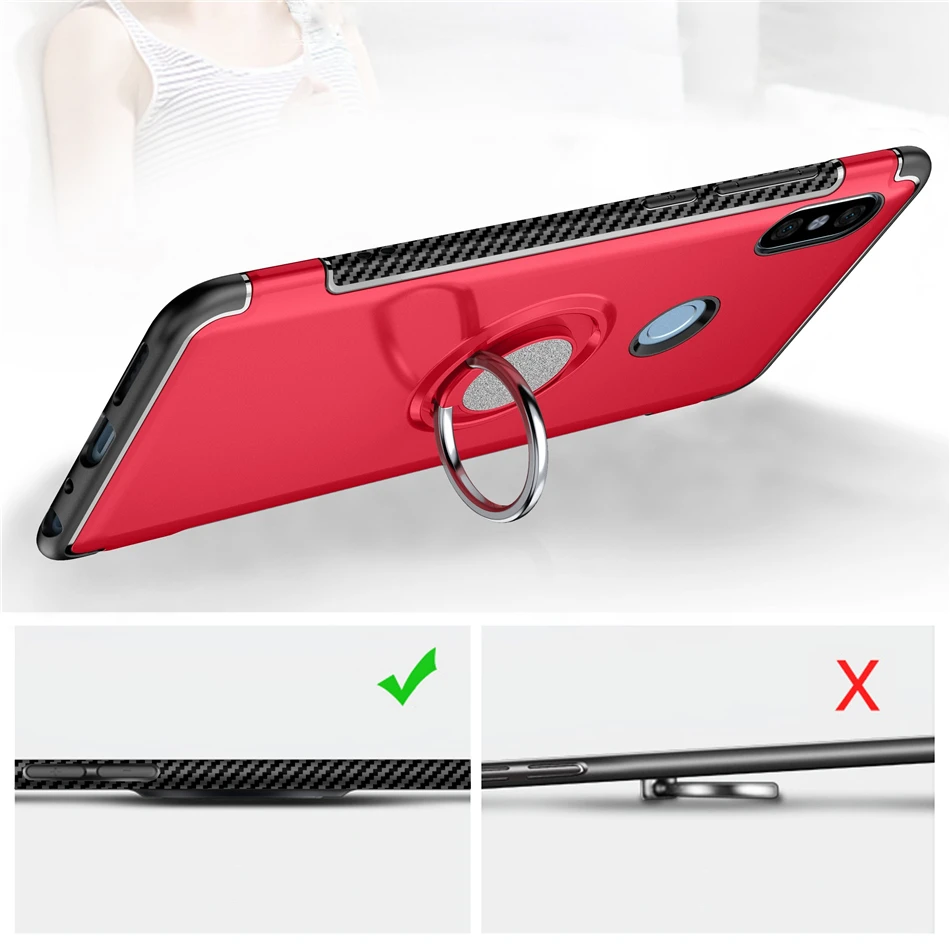 Anti-knock Case For Xiaomi Redmi Note 5 5A Pro Luxury Magnetic Ring Holder Funda Coqa |
