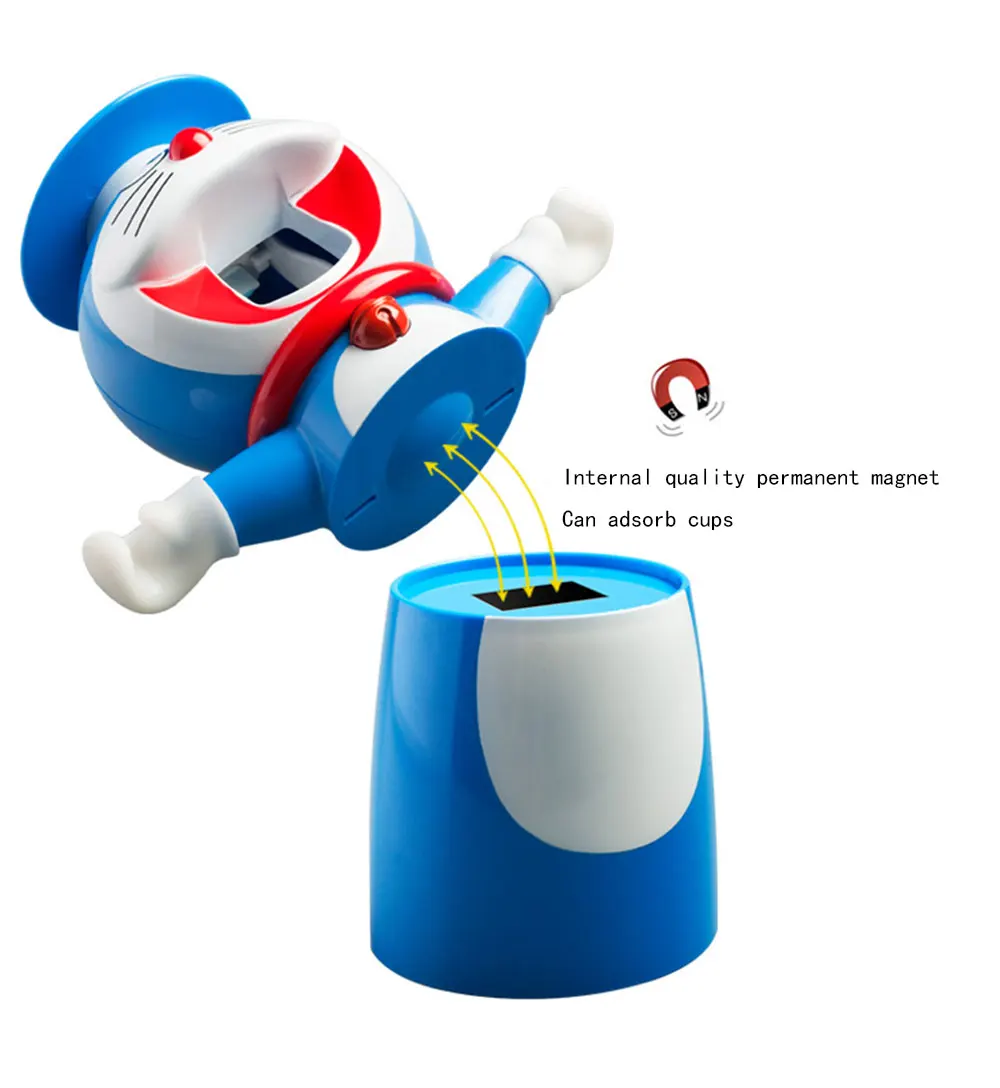 Doraemon Прекрасный автоматический Зубная паста экструдер мультфильм мыть костюм Детская зубная щетка стойки всасывания стены зубная паста экструдер
