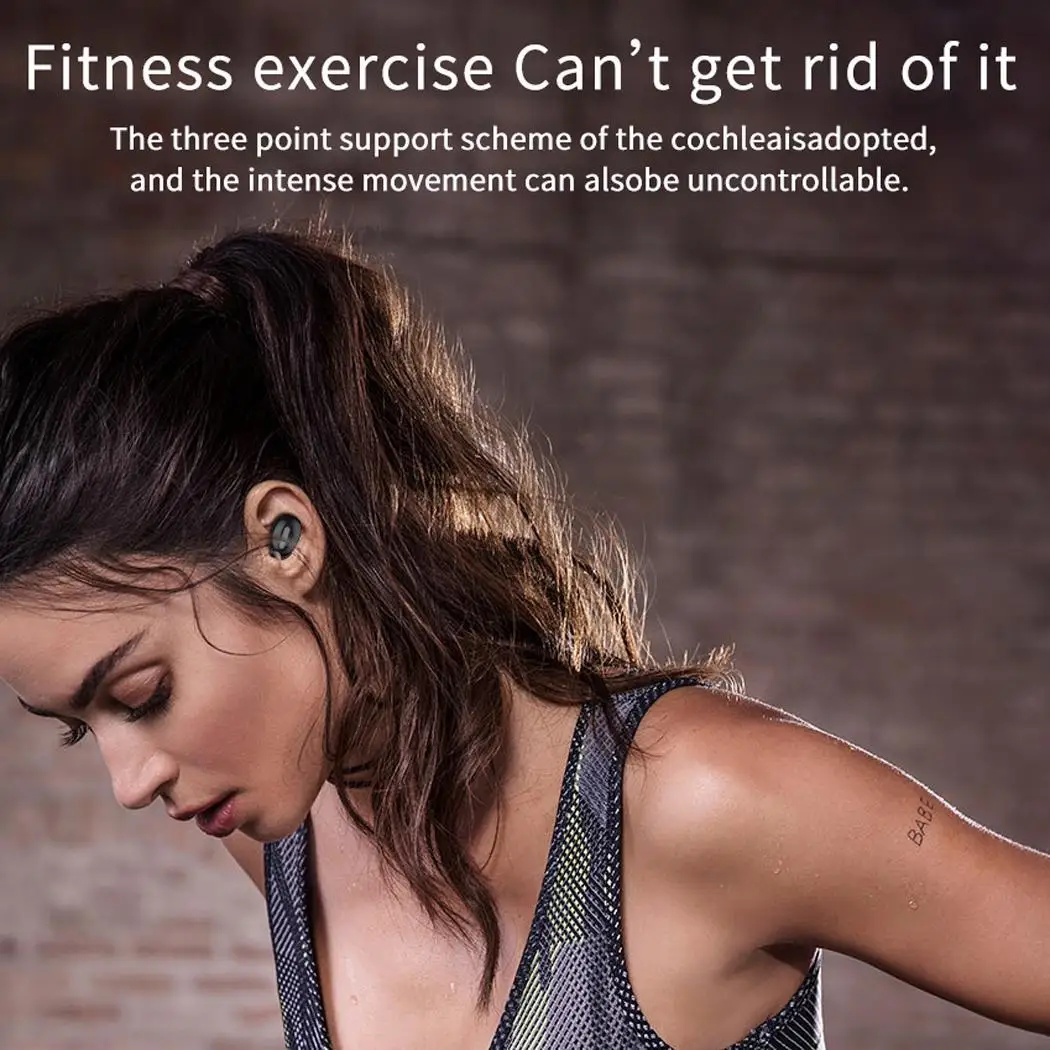 Спортивная стереогарнитура Bluetooth HD звук наушники-вкладыши с зарядным