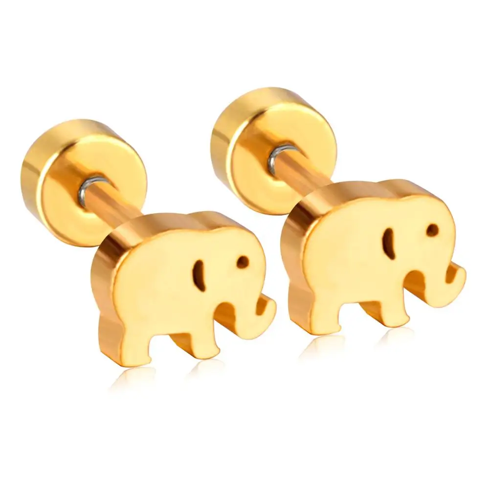 Роскошные стальные цветочные серьги, модные ювелирные изделия, золото/серебро, нержавеющая сталь, винтовые серьги-гвоздики, Brincos для женщин/девушек - Окраска металла: gold