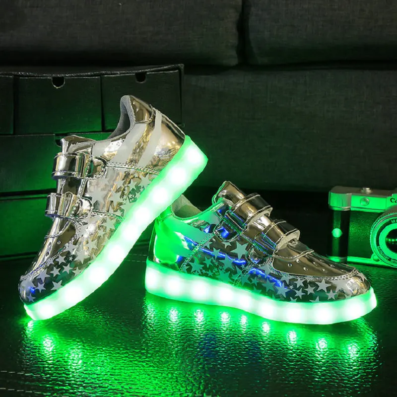 2018 Новый Лидер продаж Детские кроссовки с usb-зарядкой светодиодный светящиеся