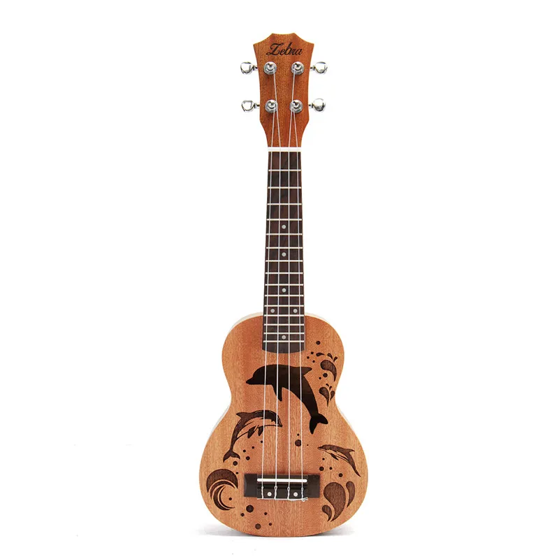 Zebra 21 &quotMini Sapele Dolphin Pattern укулеле из розового дерева 4 струны гитара для начинающих