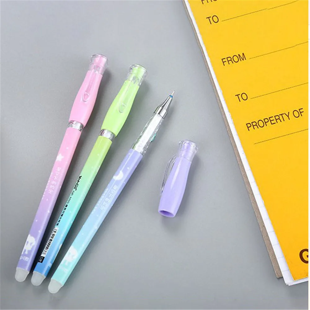 3Pcs Stars moon Candy coloured Gel Pen 0.38mm Black Ink Signature Pens Shining Kids Gift School Office Supplies Stationary|Гелевые ручки|