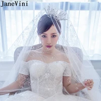janevini luxury silver crystal princess crown leaf wedding tiaras for brides head jewelry bridal rhinestones hair accessories